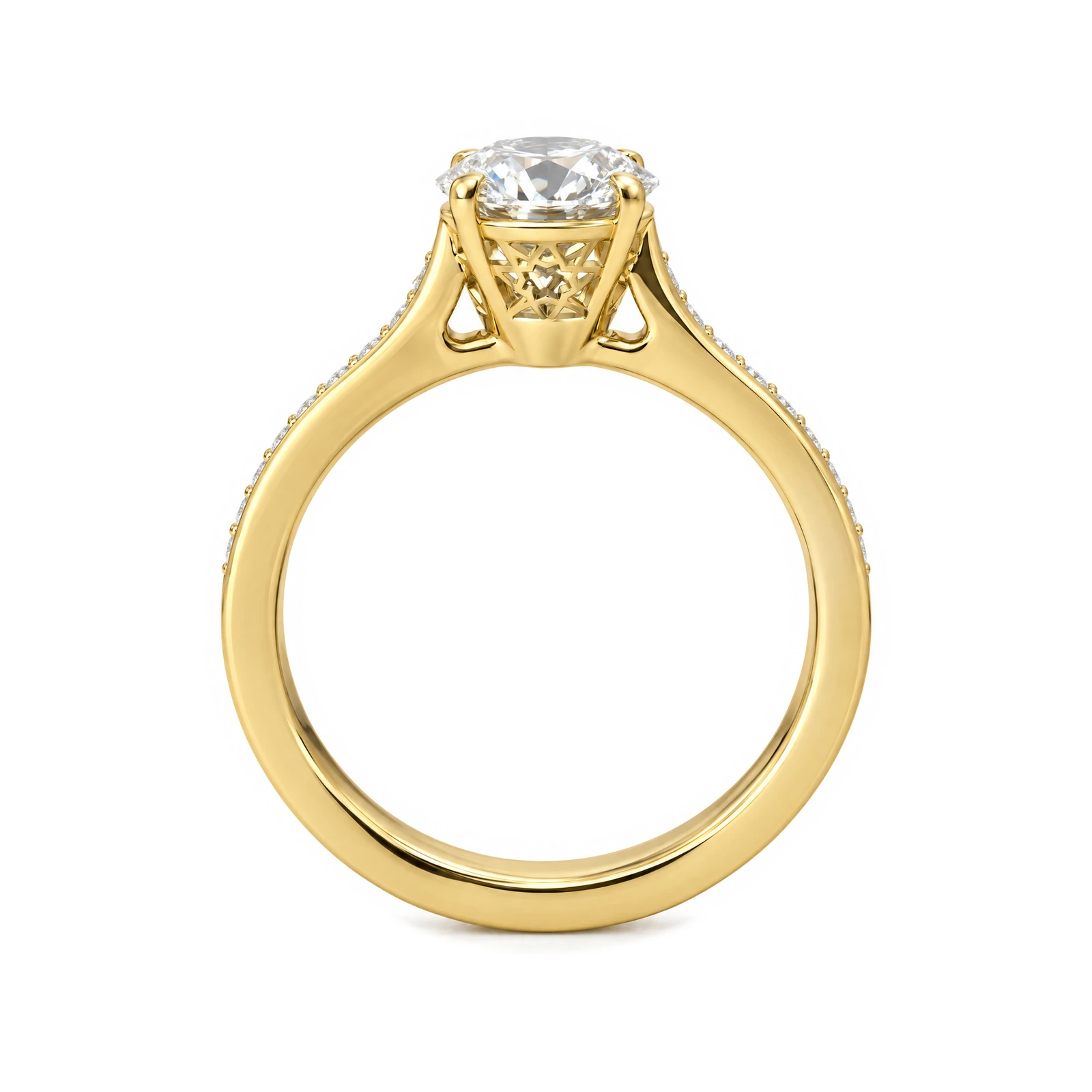 Setareh Mahtab Engagement Ring | Diamond Arch Solitaire