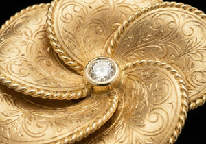 Golestan Rose Pendant macro detail of engraving - Silux London