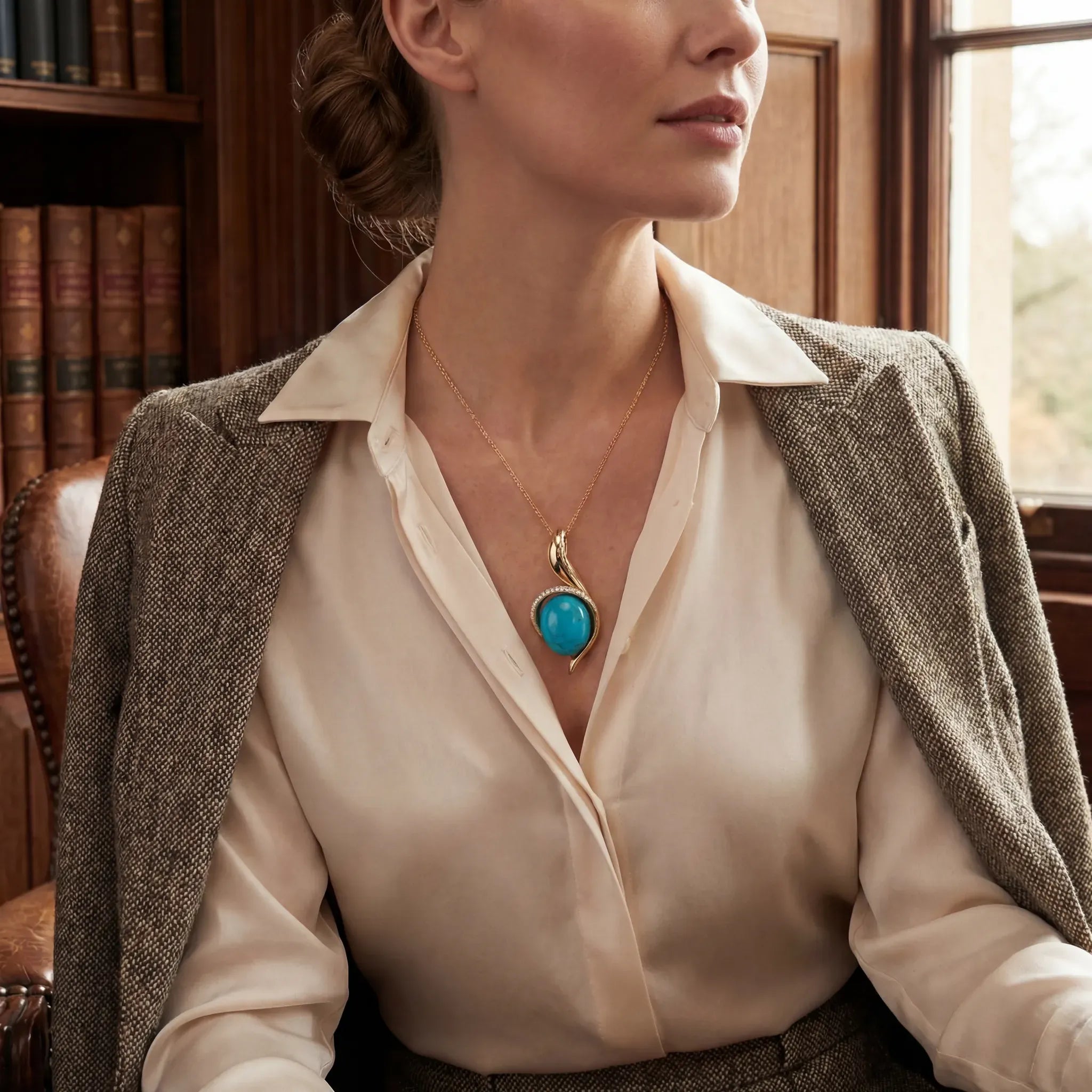 Firouzeh Turquoise Pendant | Persian Turquoise & 18ct Gold