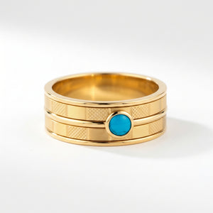 Firouzeh Turquoise Stacking Ring on white background, catalogue view