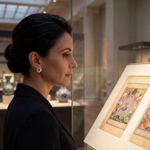 Gol-e Behesht earring side profile showing three-dimensional petal depth