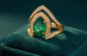 Roya engagement ring - Angled view showing ring profile and setting detail
