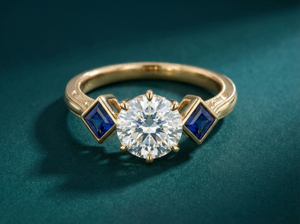 Shireen engagement ring - Angled view showing ring profile and setting detail