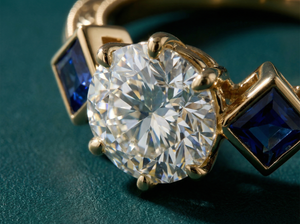 Shireen engagement ring - Close-up macro shot of gemstone and setting craftsmanship