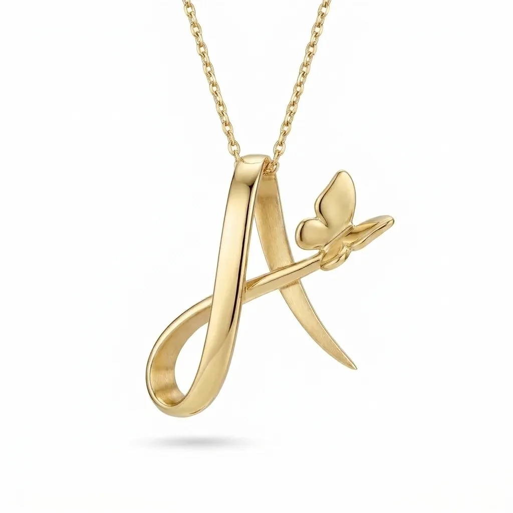 Emza Butterfly Letter Pendant