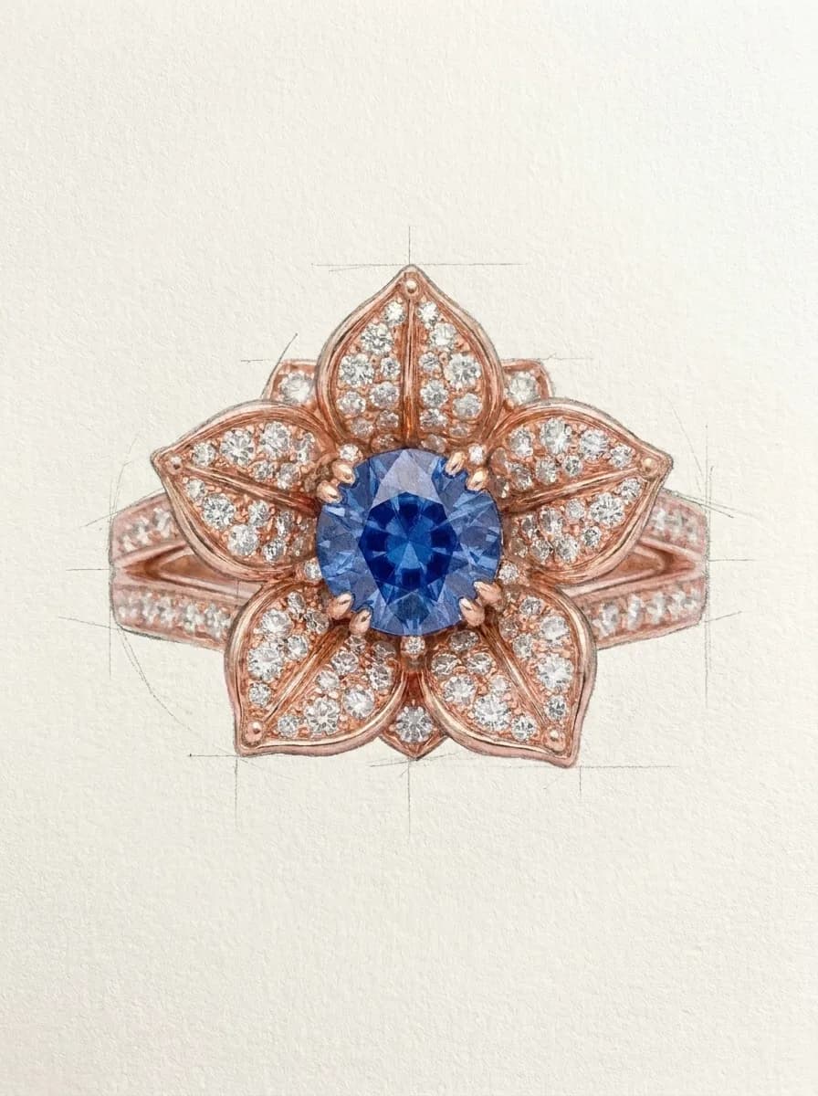 Atelier rendering of the Golnar Engagement Ring