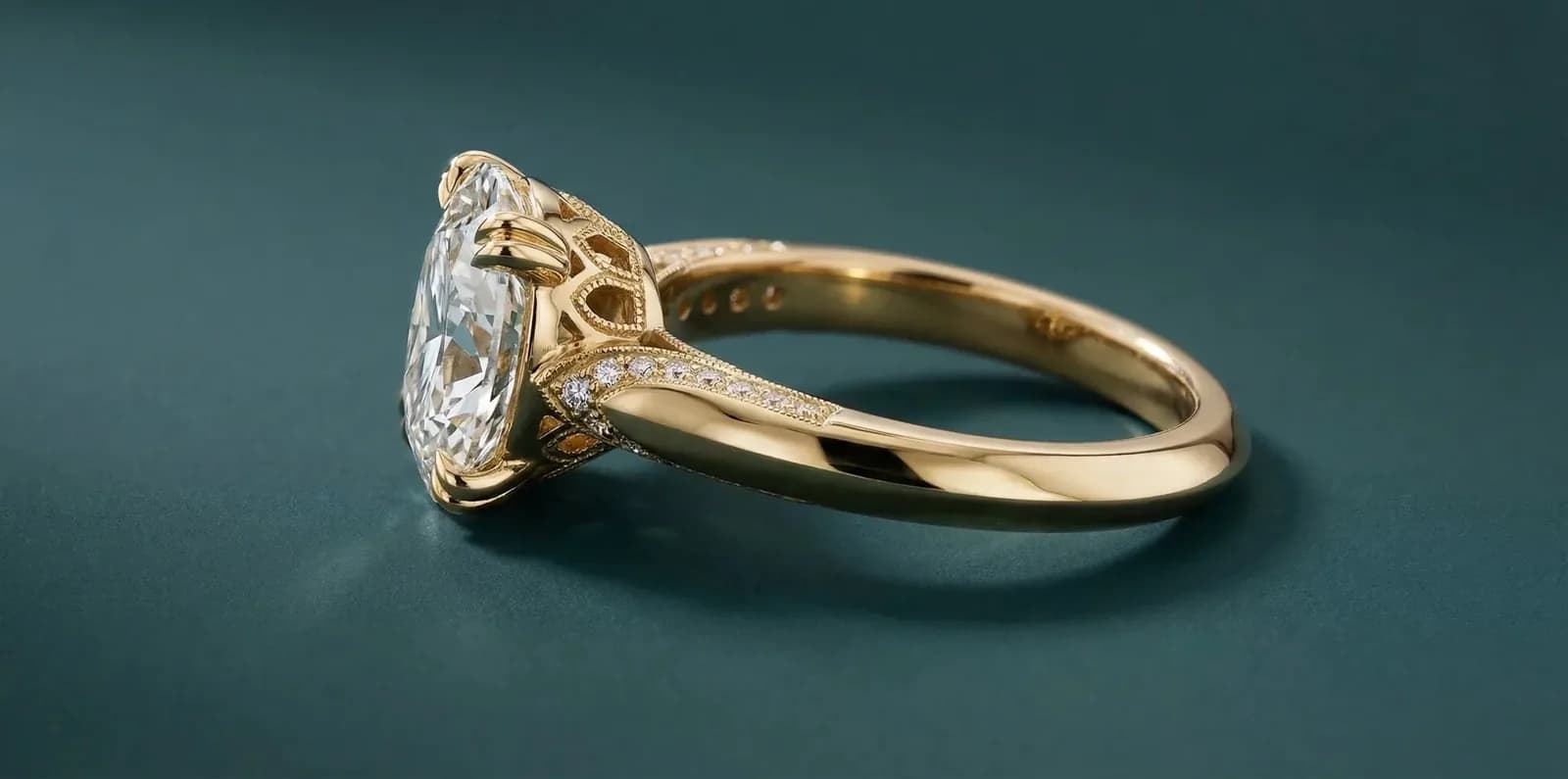 Nahid Engagement Ring | Oval Diamond Three-Stone