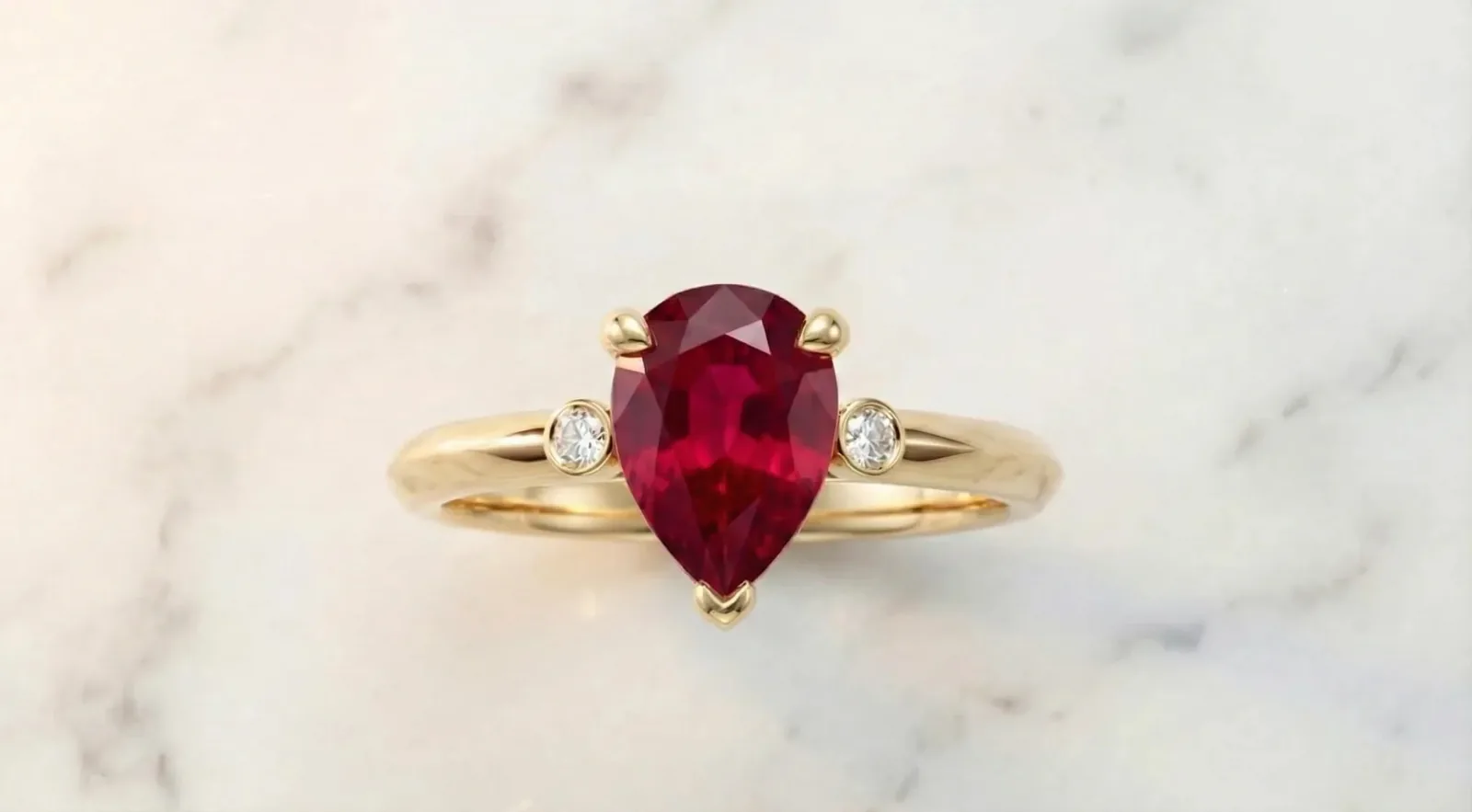 Laleh Engagement Ring | Ruby Tulip Petal Setting