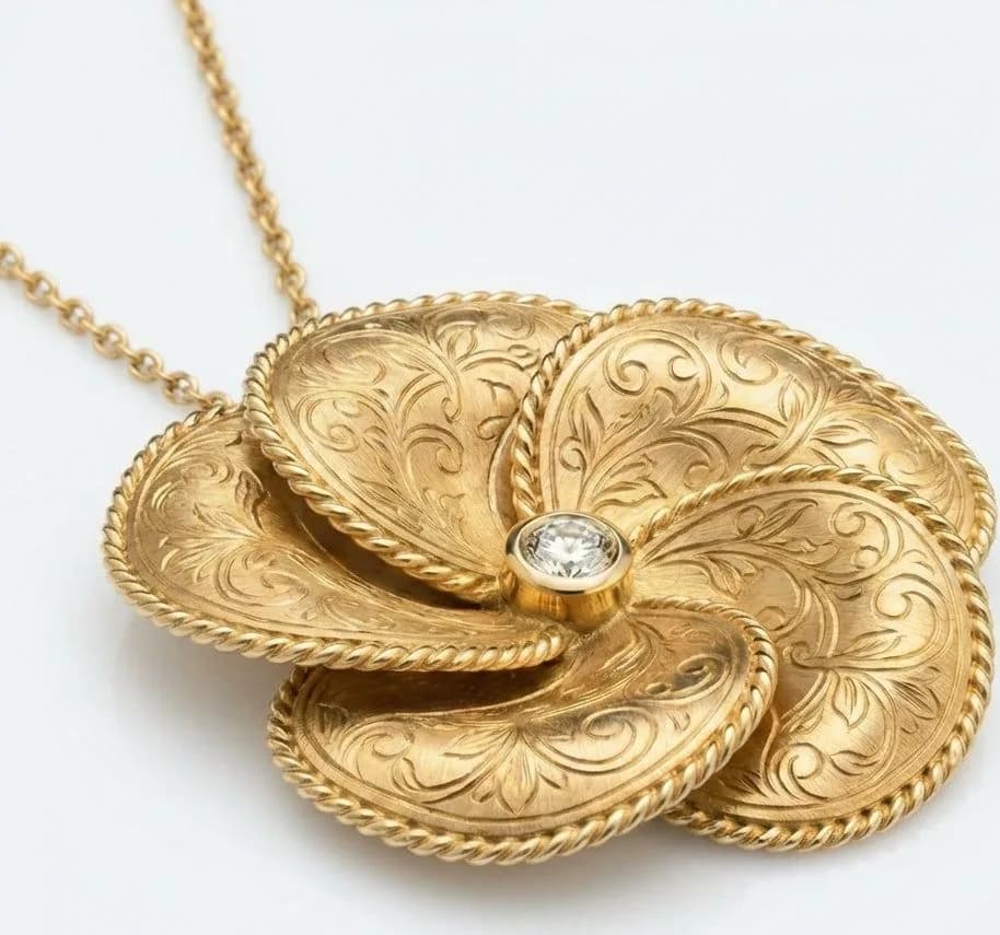 Golestan Rose Pendant | 18ct Yellow Gold