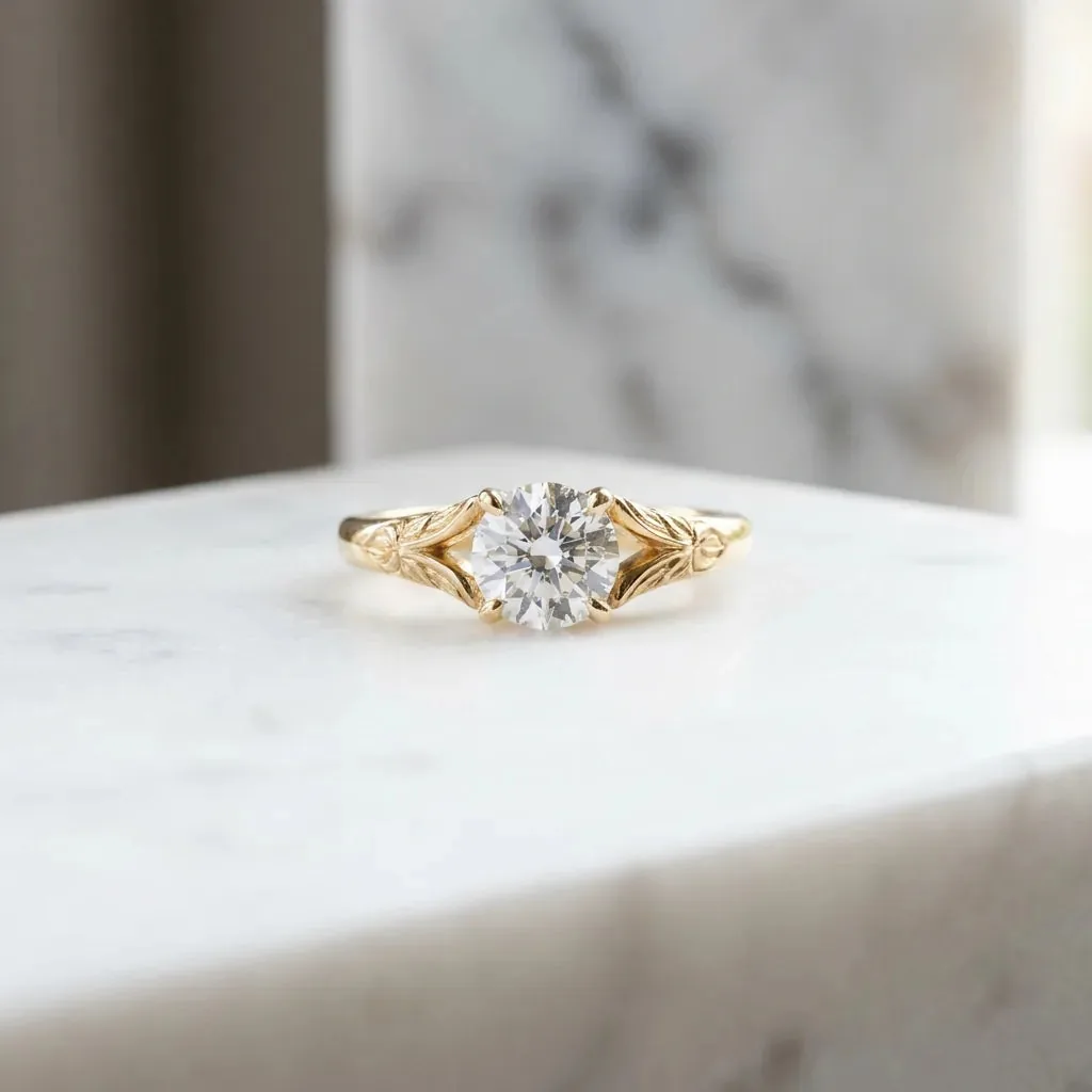 Golestan Gol-e Peyvand Engagement Ring | Diamond Four-Claw Solitaire