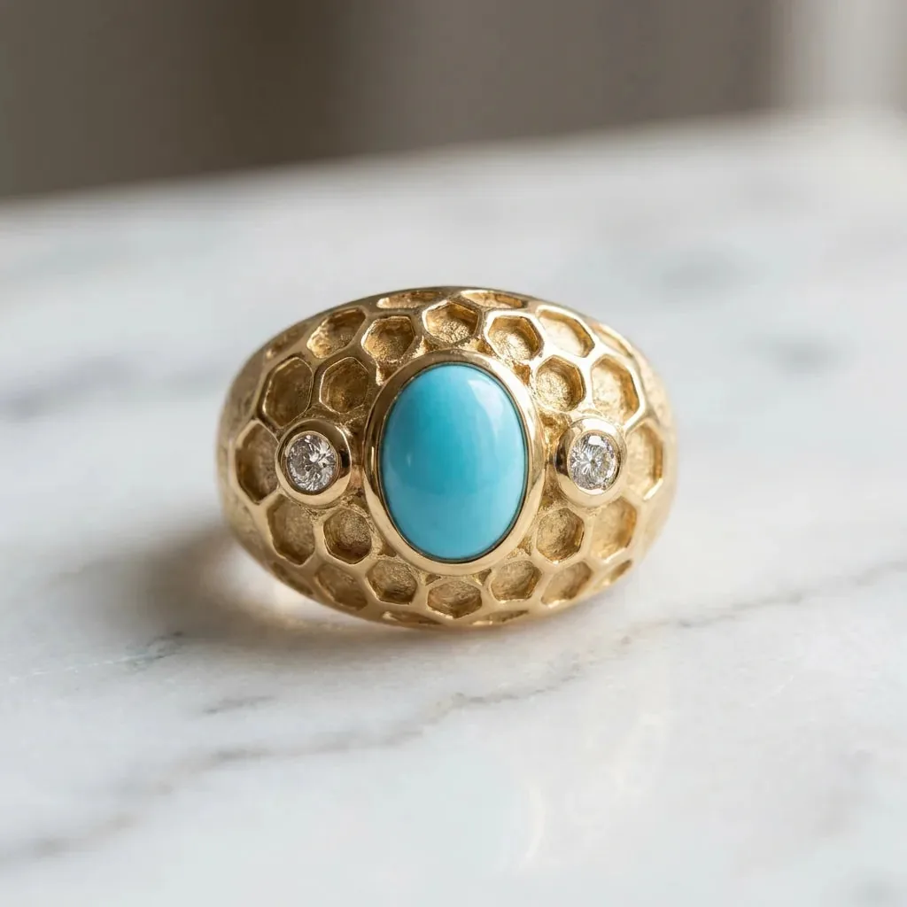 Firouzeh Muqarnas Bridal Ring