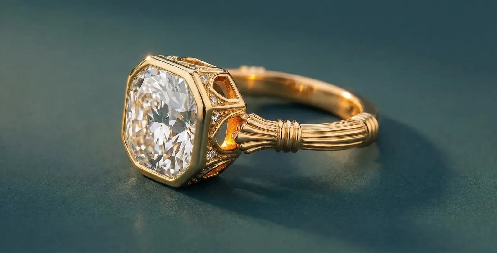 Soraya Engagement Ring | Asscher-Cut Diamond Bezel