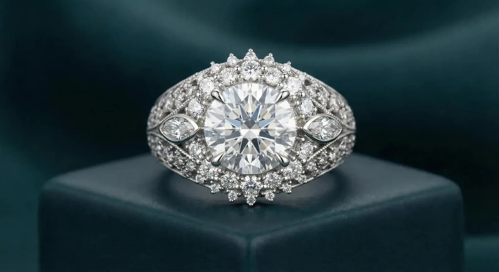 Mahtab Engagement Ring | Persian Star Diamond Halo