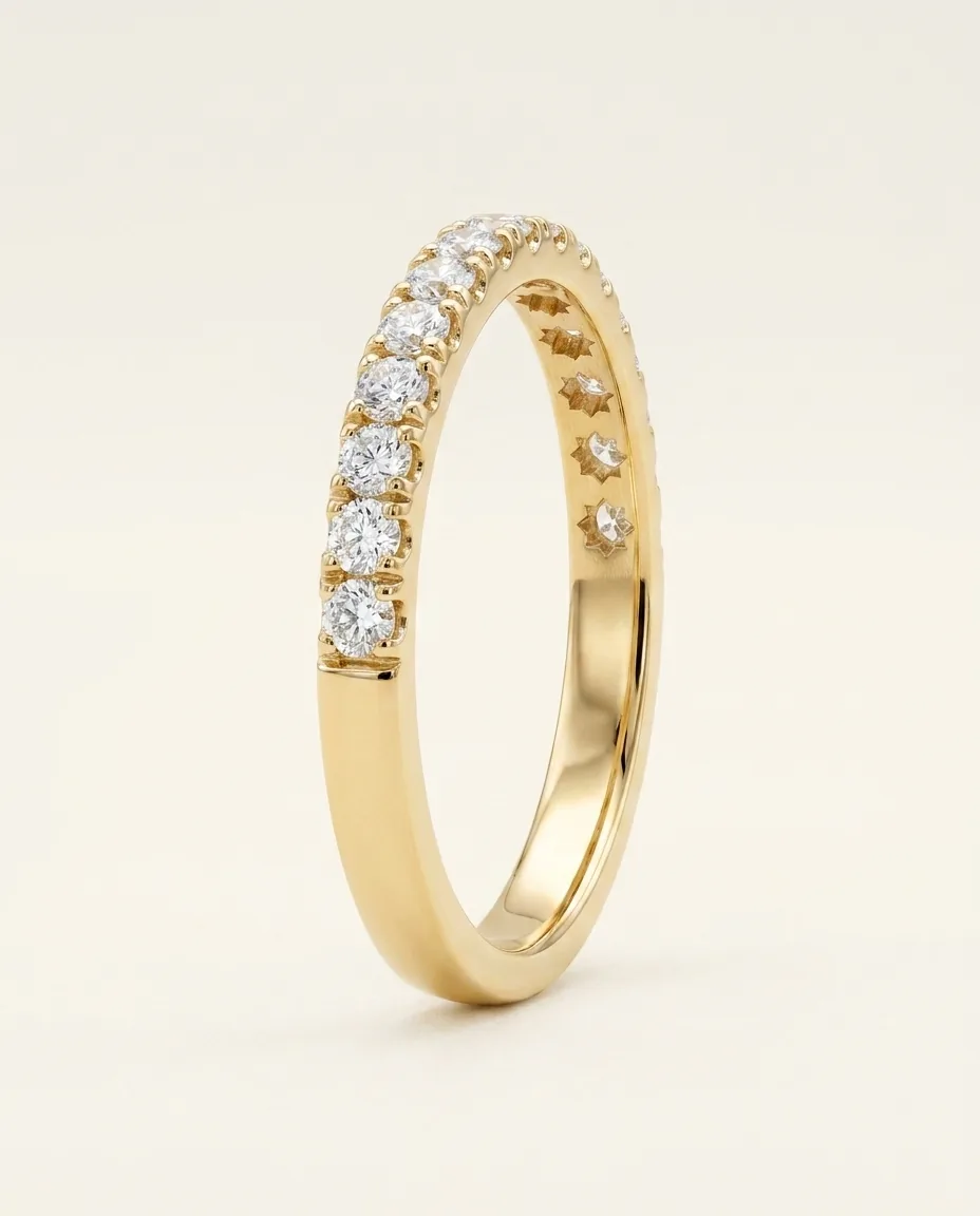 Setareh Shab Half-Eternity Ring | Girih Diamond Line