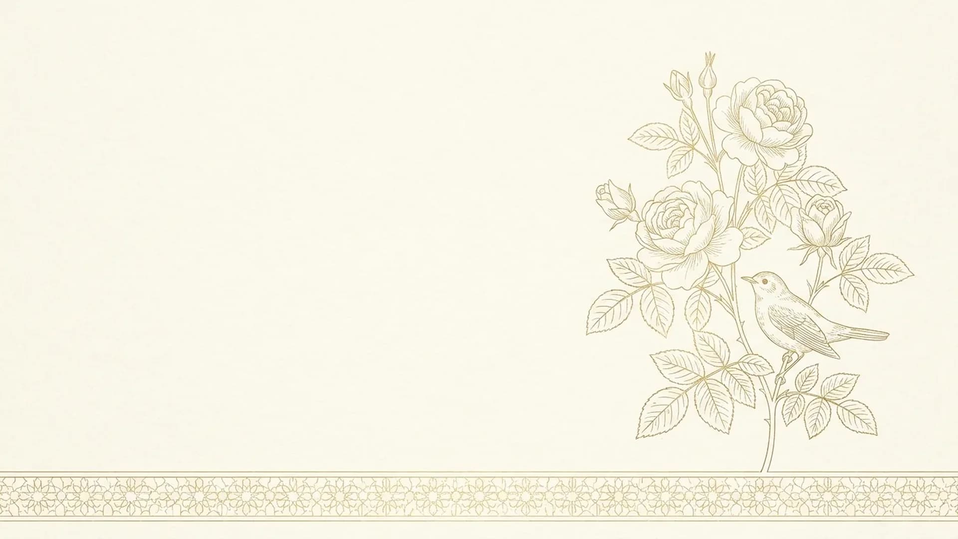 Fine gold engraved line work depicting the Golestan paradise garden, Silux London