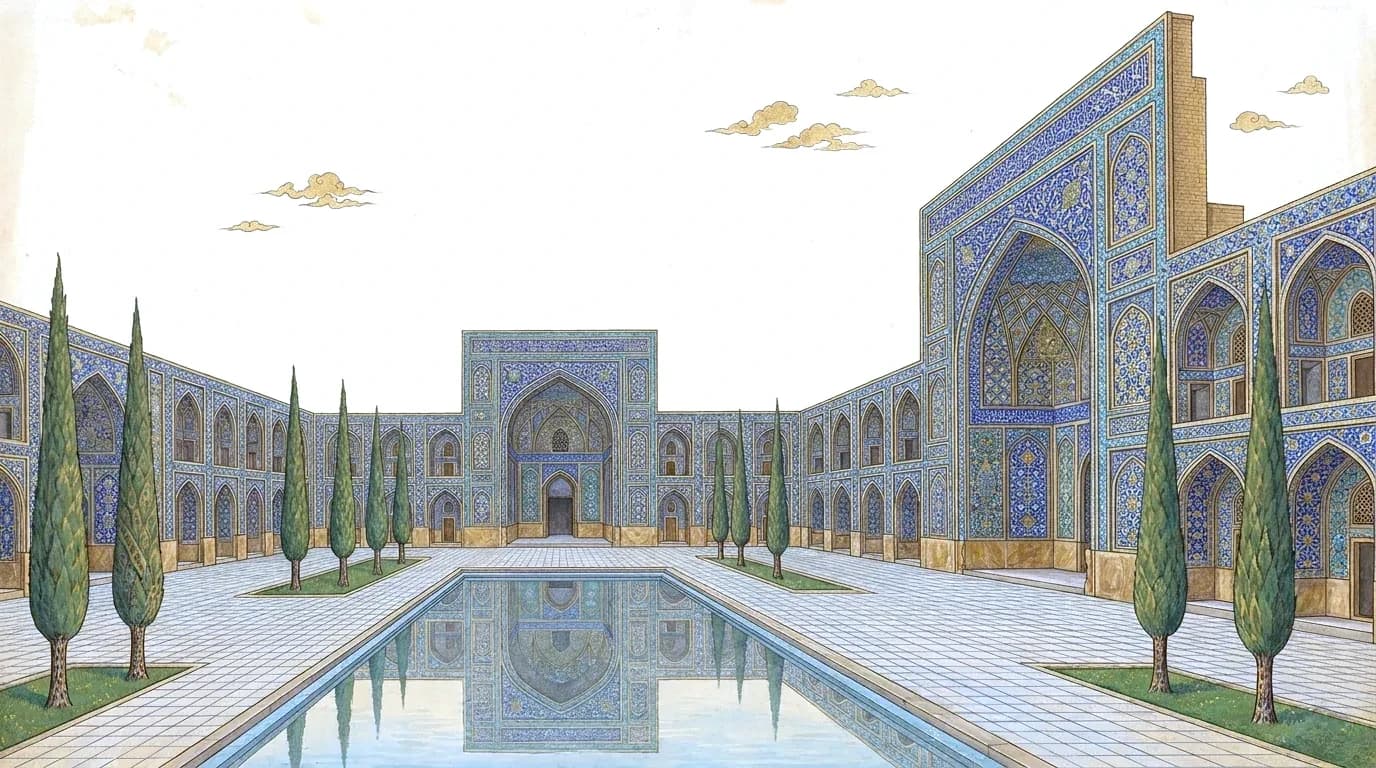 The Girih world, painted in the atelier