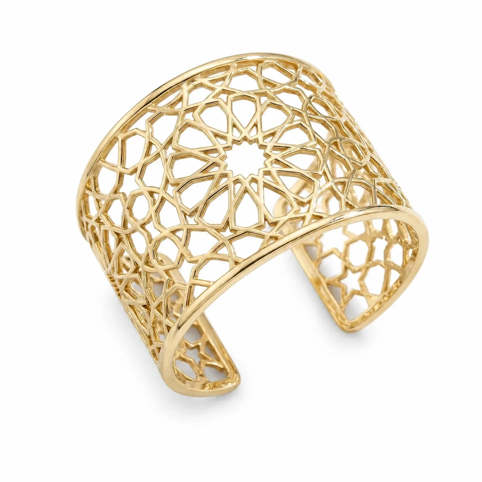 Girih Cuff | Openwork Gold Statement Bracelet