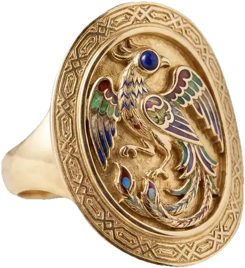 The Simurgh Cocktail Ring, the collection’s photographed hero piece, shown at monument scale.