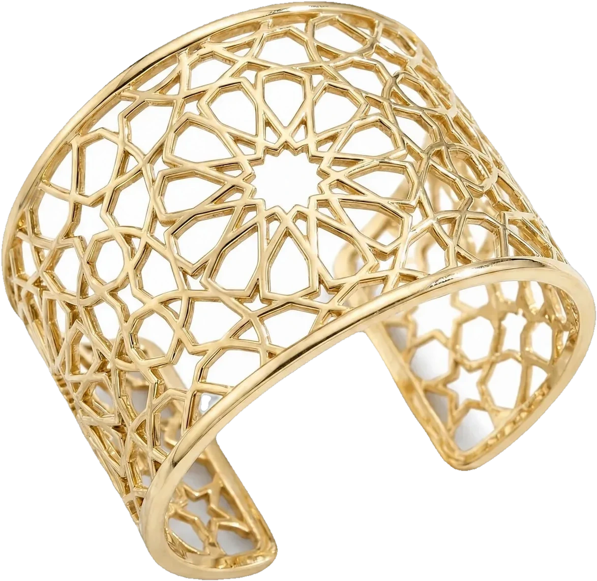 The Girih Cuff, the collection’s photographed hero piece, shown at monument scale.