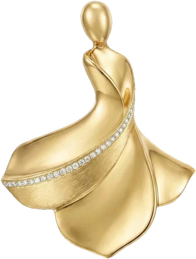 The Sama Pendant, the collection’s photographed hero piece, shown at monument scale.