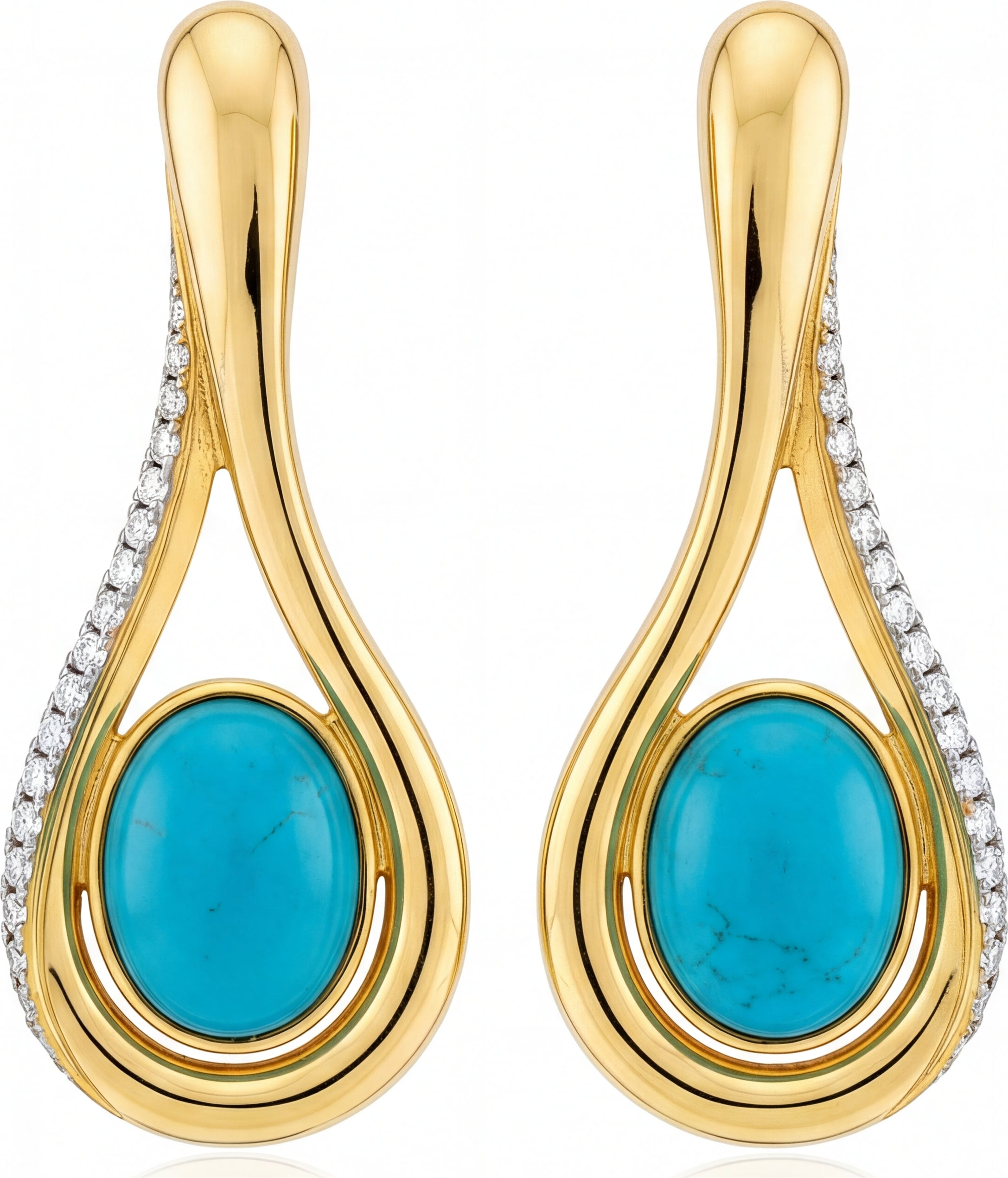 Firouzeh Turquoise Drop Earrings catalogue shot on white background