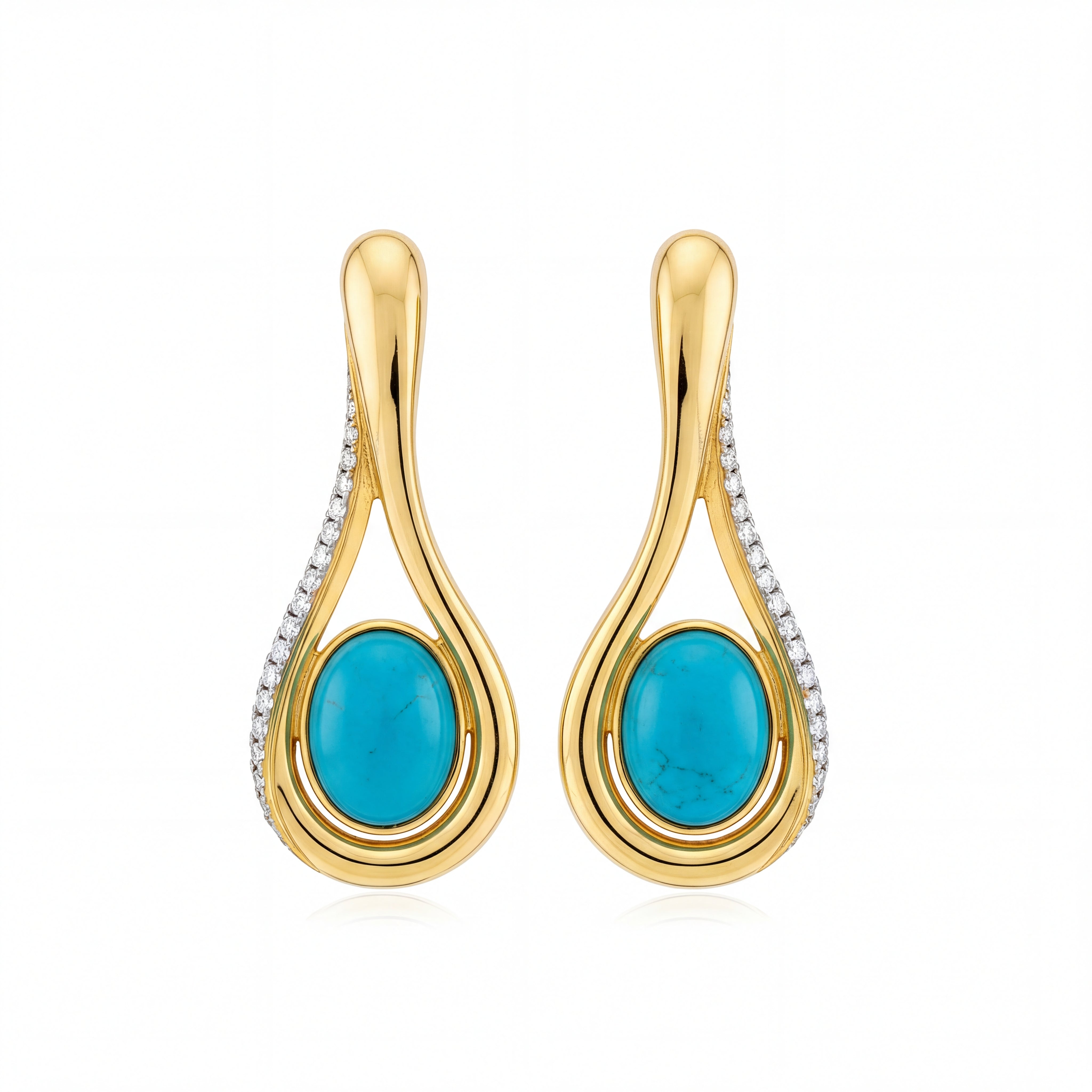 Firouzeh Turquoise Drop Earrings catalogue shot on white background
