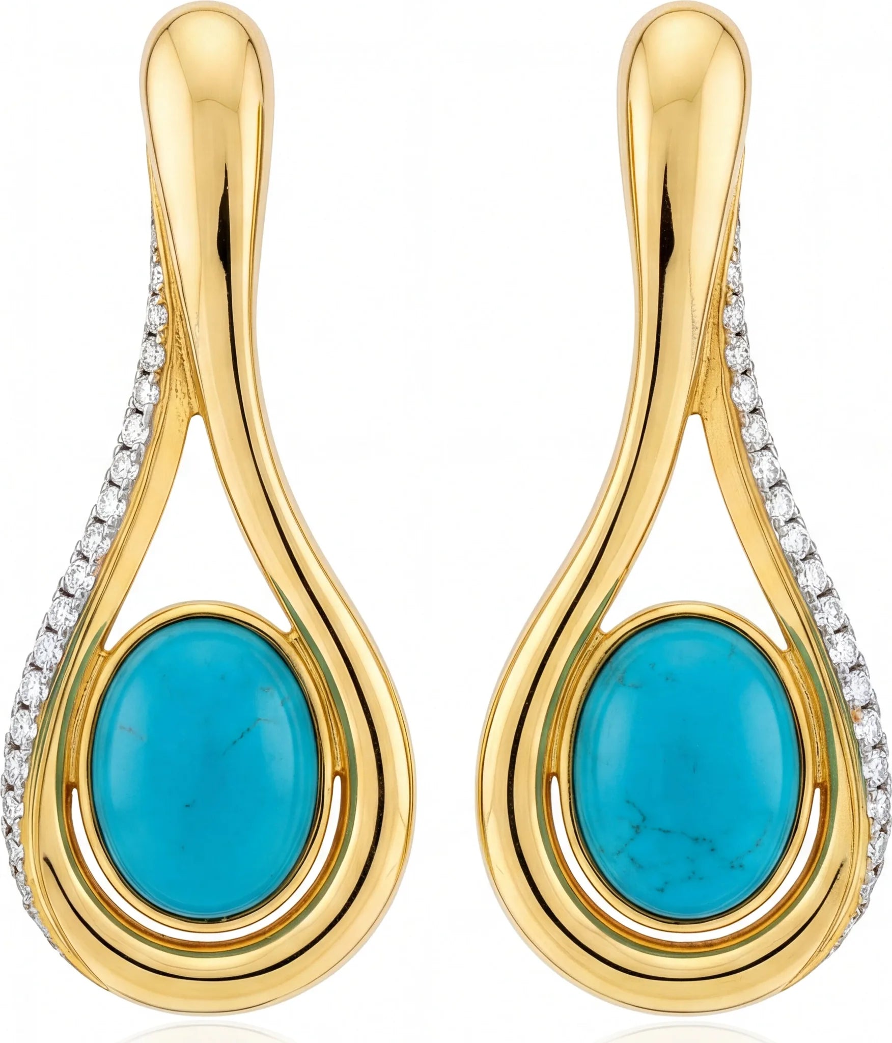 Firouzeh Turquoise Drop Earrings | Persian Turquoise & 18ct Gold