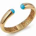 Firouzeh Turquoise Cuff Bracelet, 45-degree angle view