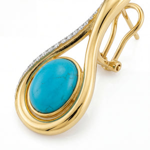 Firouzeh Turquoise Drop Earrings macro detail showing turquoise texture