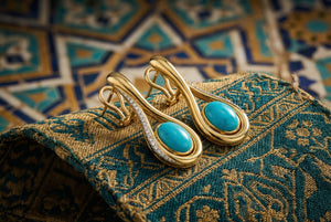 Firouzeh Turquoise Drop Earrings heritage context with Persian elements