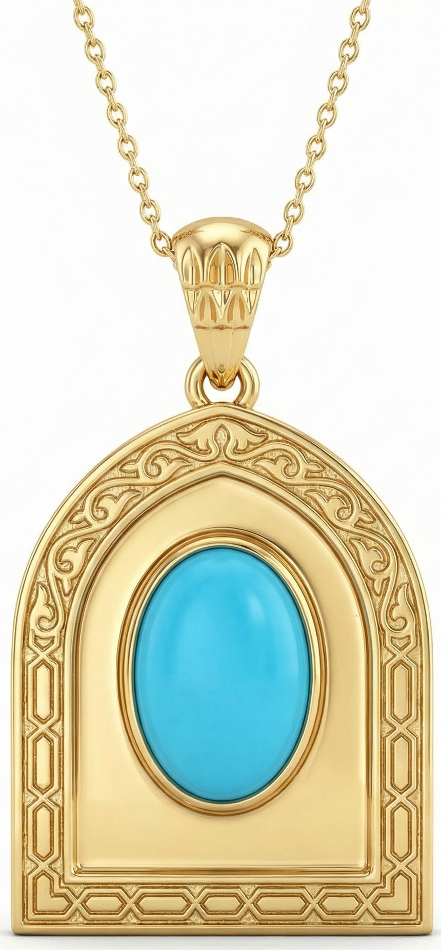 Asman Pendant - Persian Turquoise Arch Necklace by Silux London