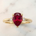 Laleh Engagement Ring - Ruby Tulip Petal Setting hero view