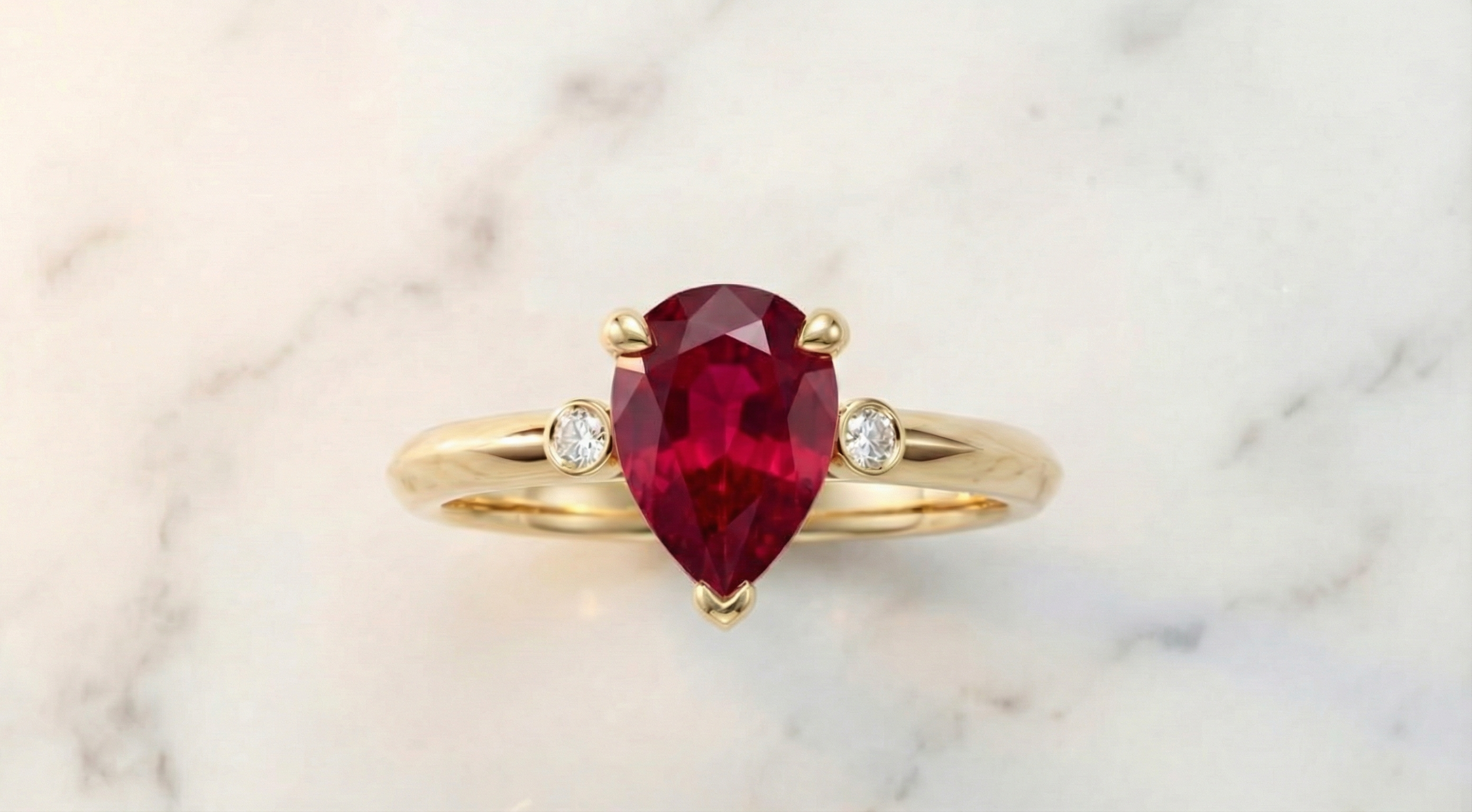 Laleh Engagement Ring - Ruby Tulip Petal Setting hero view