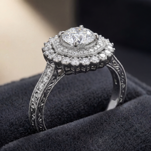 Roshanak engagement ring - side profile showing setting height and band profile