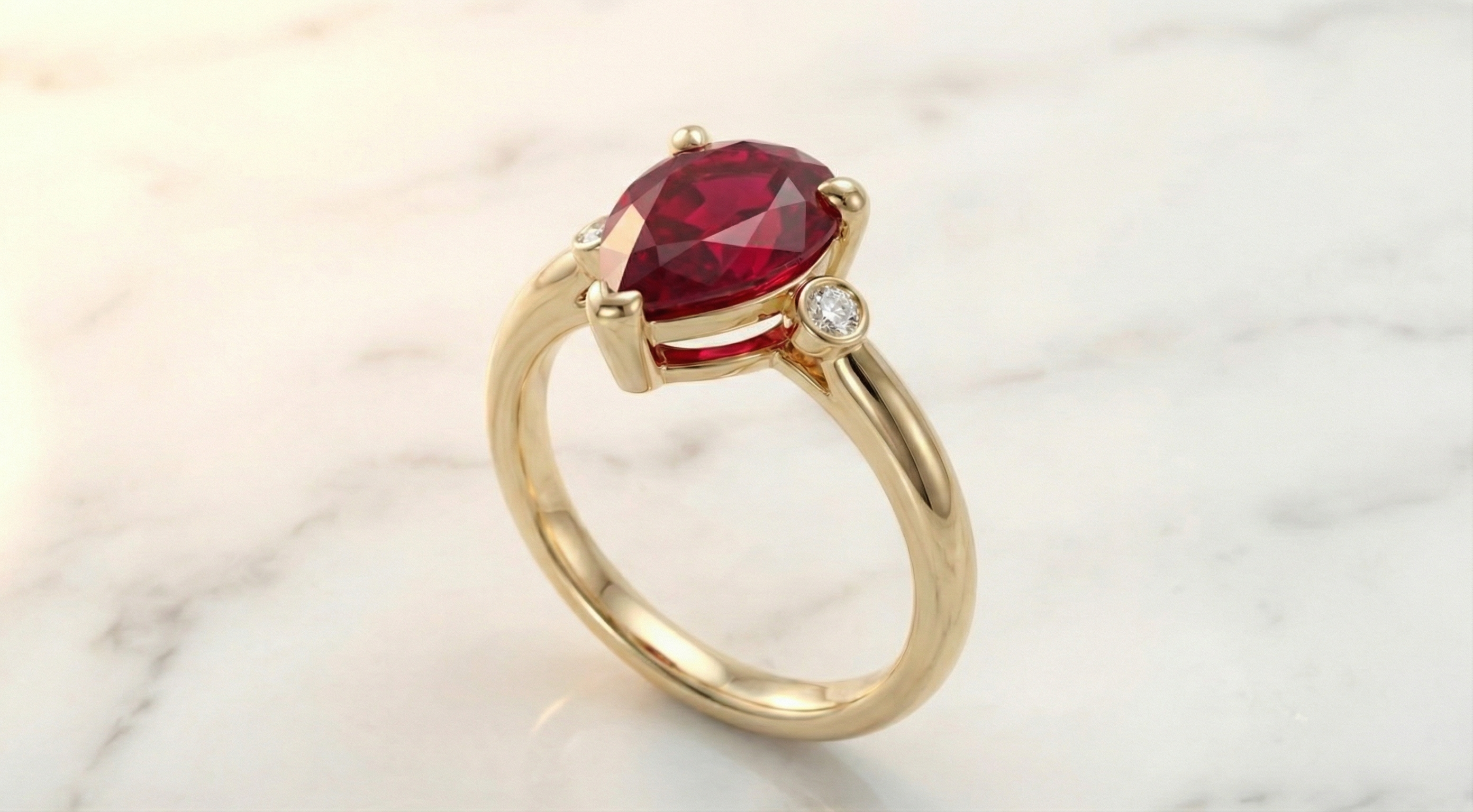 Laleh Engagement Ring - angle view showing tulip prong detail