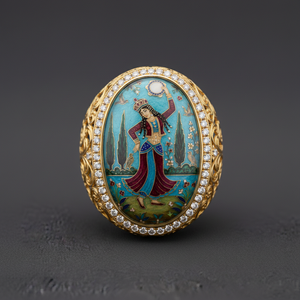 Persian Miniature Cocktail Ring - Top Down View