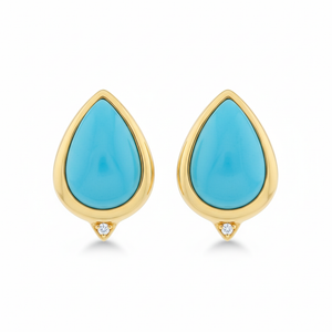 Firouzeh Turquoise Stud Earrings hero shot, detailed front view