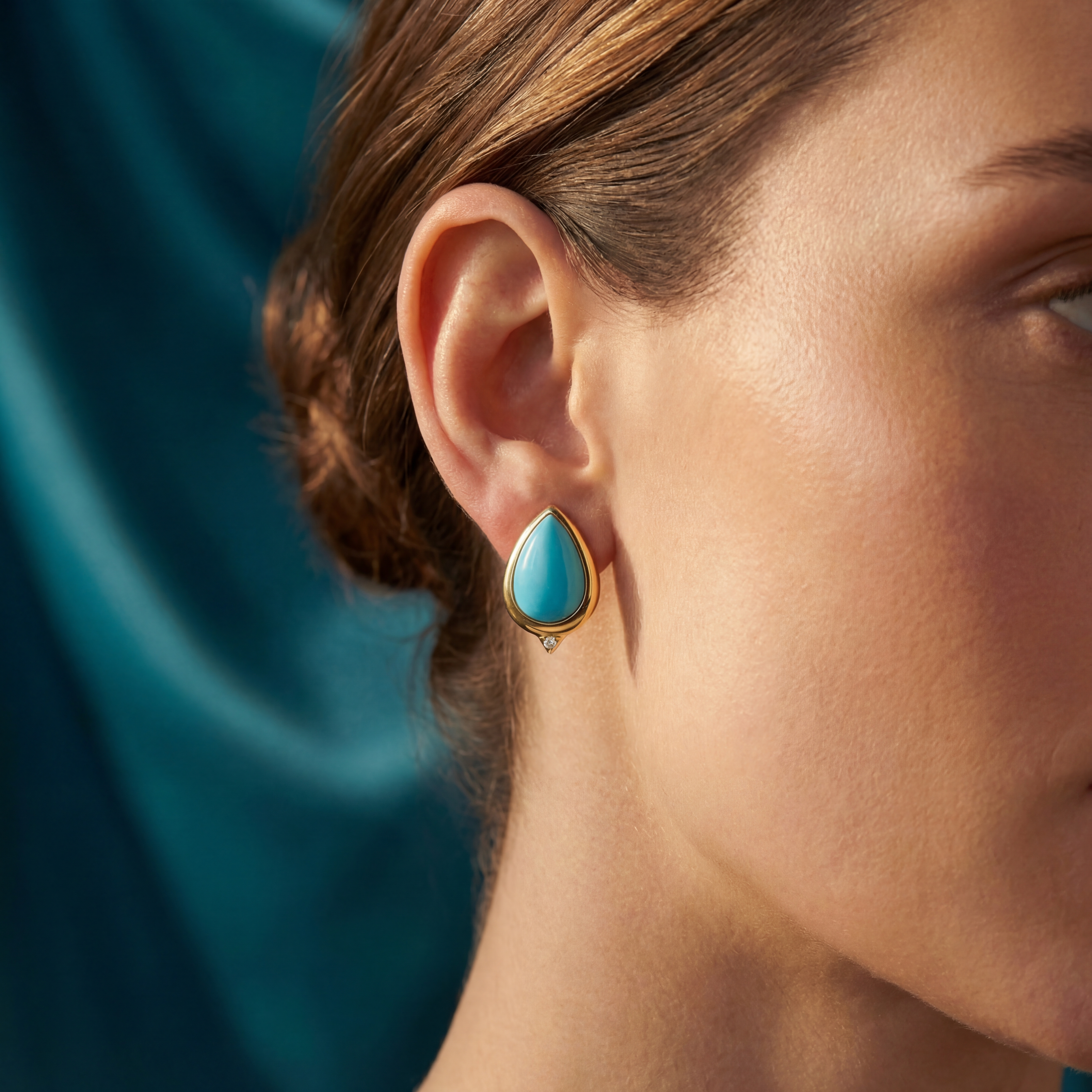 Firouzeh Turquoise Stud Earrings by Silux London