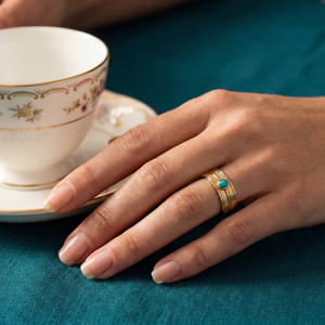 Firouzeh Turquoise Stacking Ring by Silux London