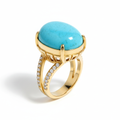 Firouzeh Turquoise Statement Ring hero shot, detailed front view