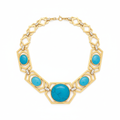 Firouzeh Turquoise Collar Necklace hero shot, detailed front view