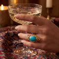 Firouzeh Turquoise Cocktail Ring | Persian Turquoise & 18ct Gold