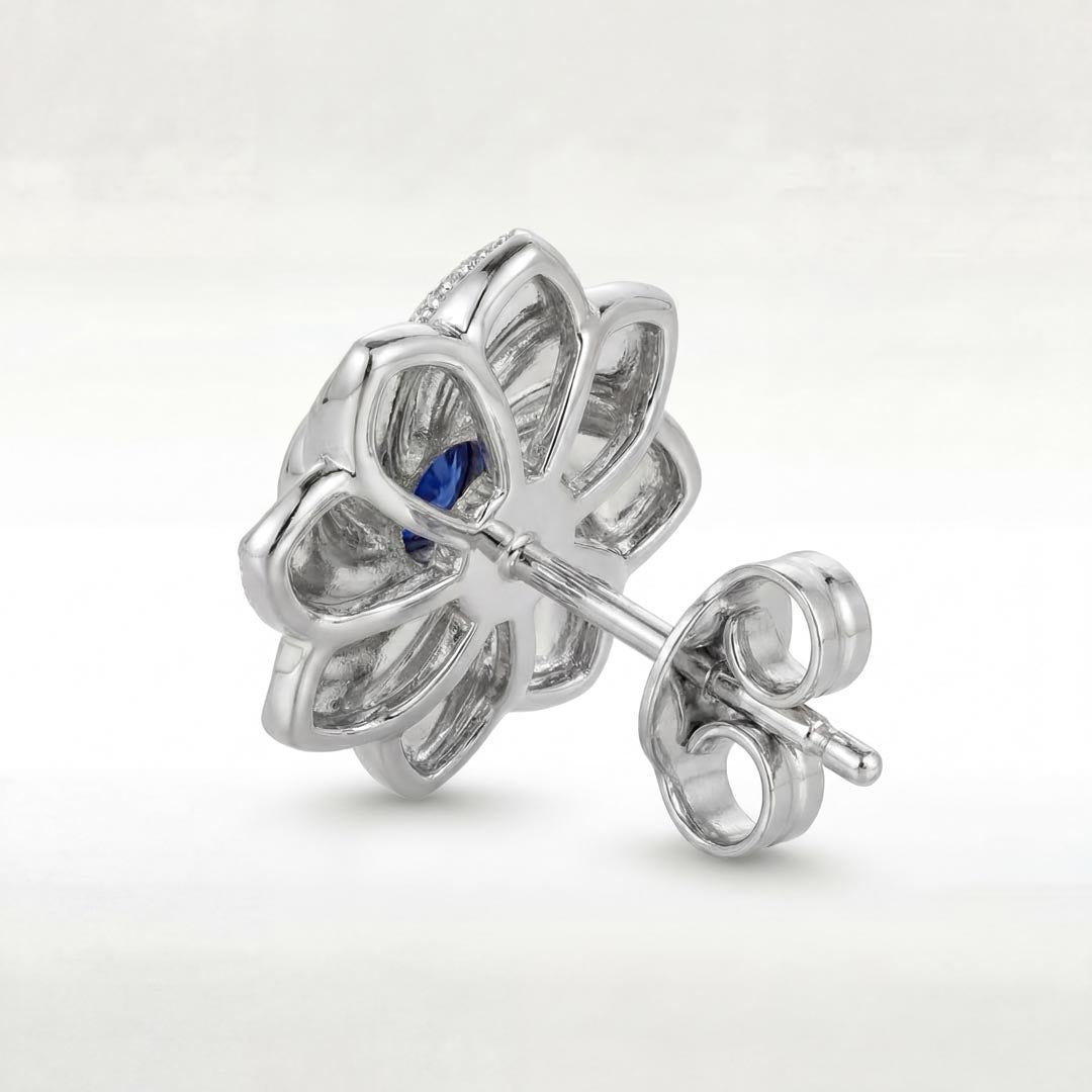 Gol-e Behesht earring back view showing post and butterfly fitting