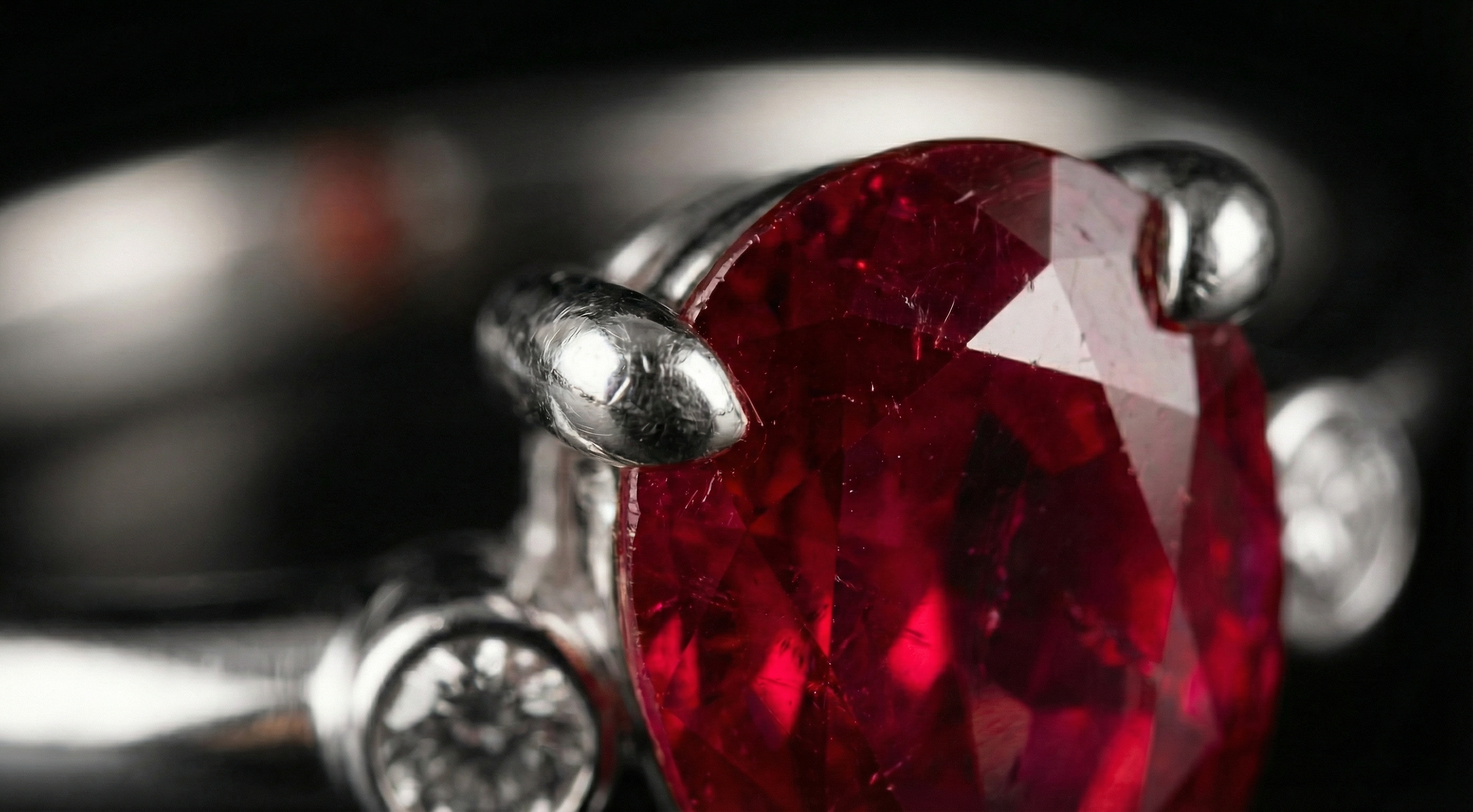 Laleh Engagement Ring in Platinum - Ruby Tulip Petal Setting by Silux London