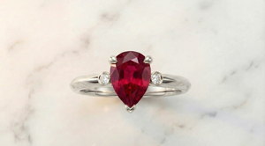 Laleh Engagement Ring in Platinum - Ruby Tulip Petal Setting by Silux London