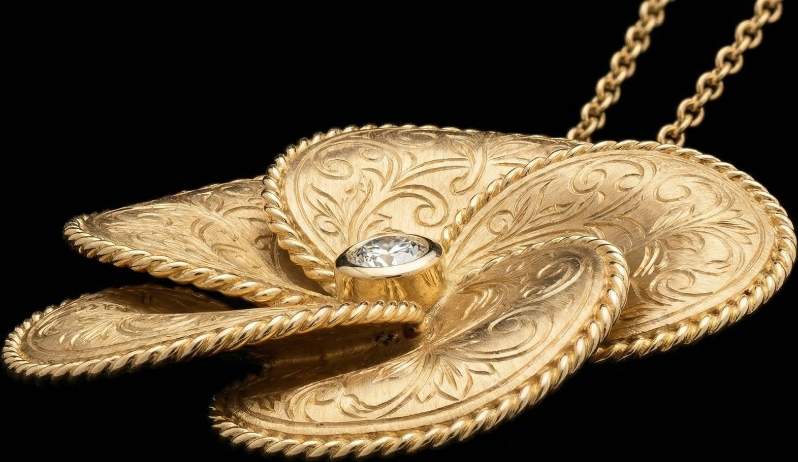 Golestan Rose Pendant | 18ct Yellow Gold