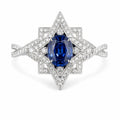 Kohestar Engagement Ring | Sapphire Shamseh Star Setting