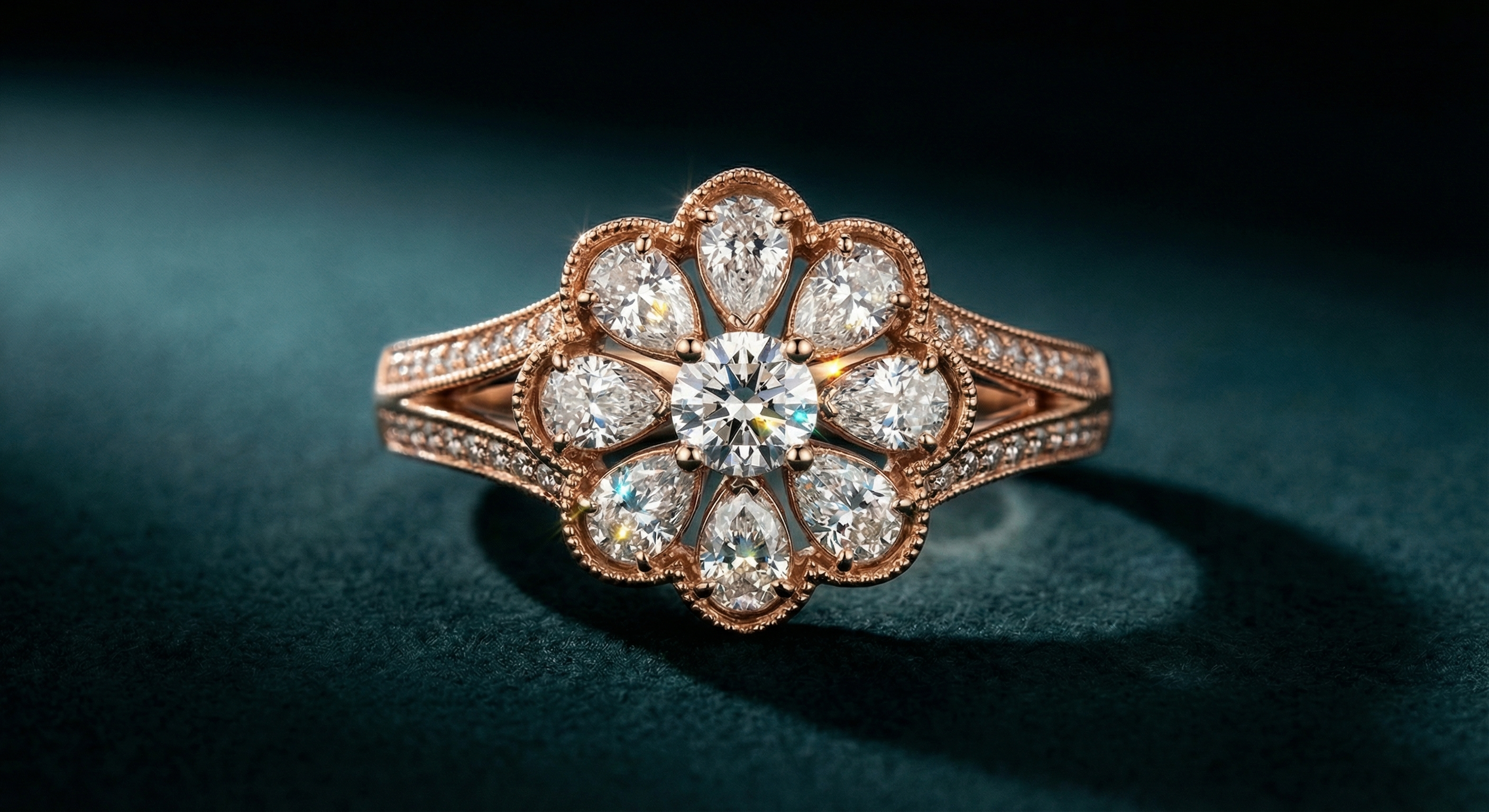 Niloufar Water Lily Halo - 45 Degree View