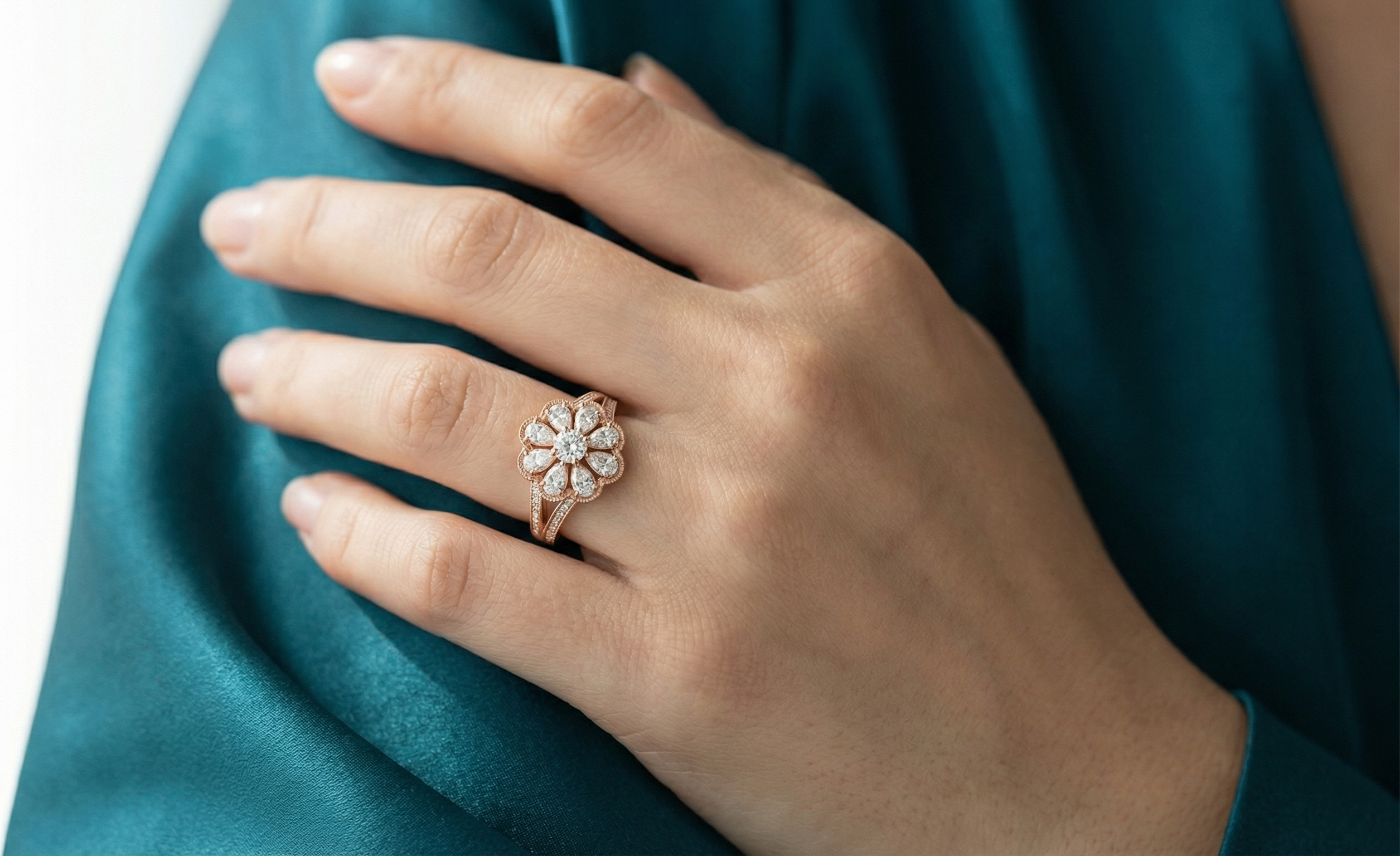 Niloufar Water Lily Halo - Hand Shot